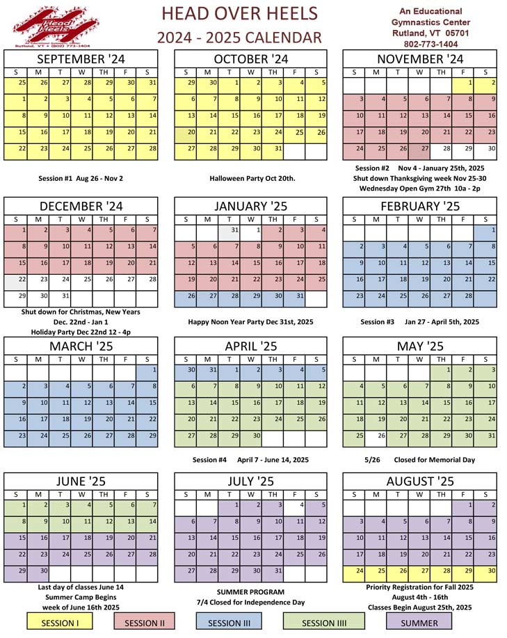 Yearly Calendar - 2024-2025